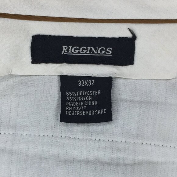 Vintage 90s J RIGGINS Blue Pleated & Cuffed Dress Pants 32x32 Woven Polyester - Picture 6 of 6